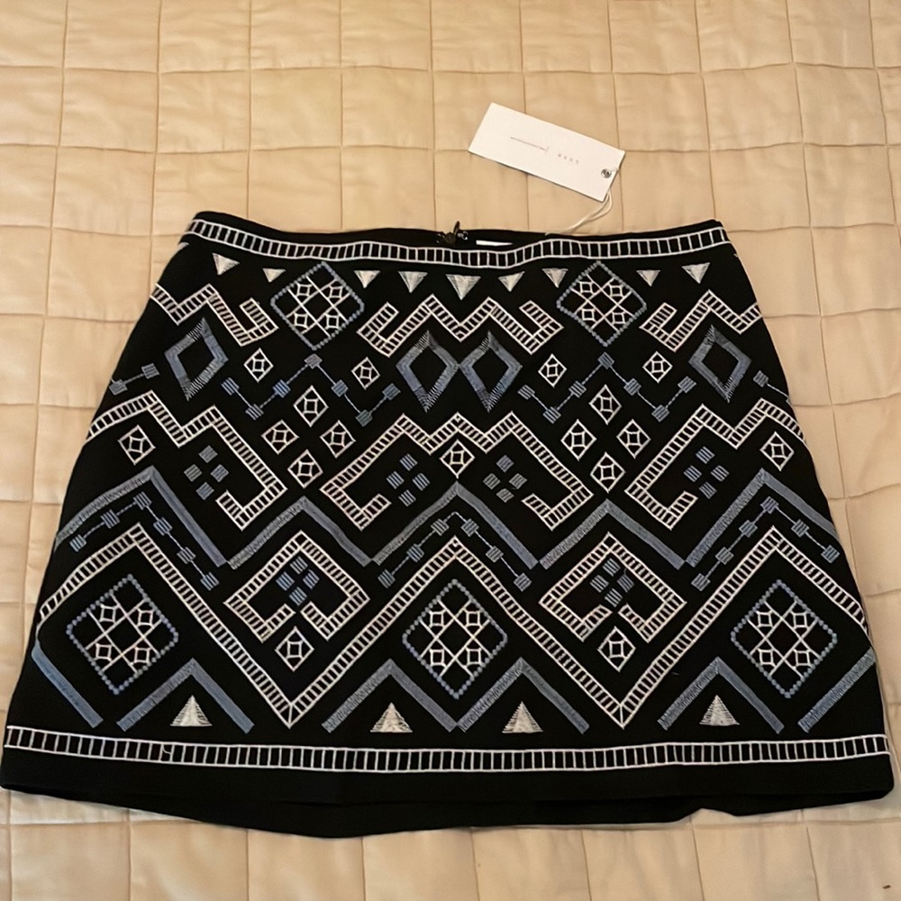 Lulus Navy Blue Embroidered Skirt - NWT